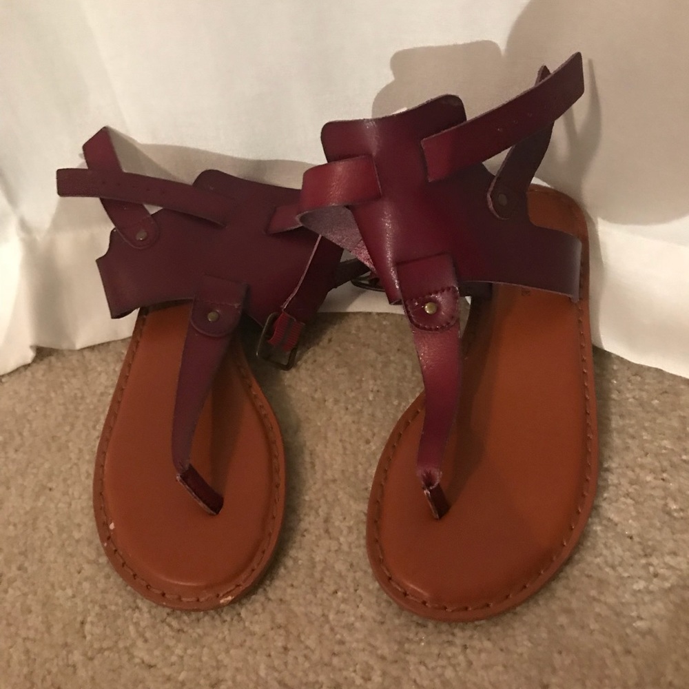 Dark red sandals